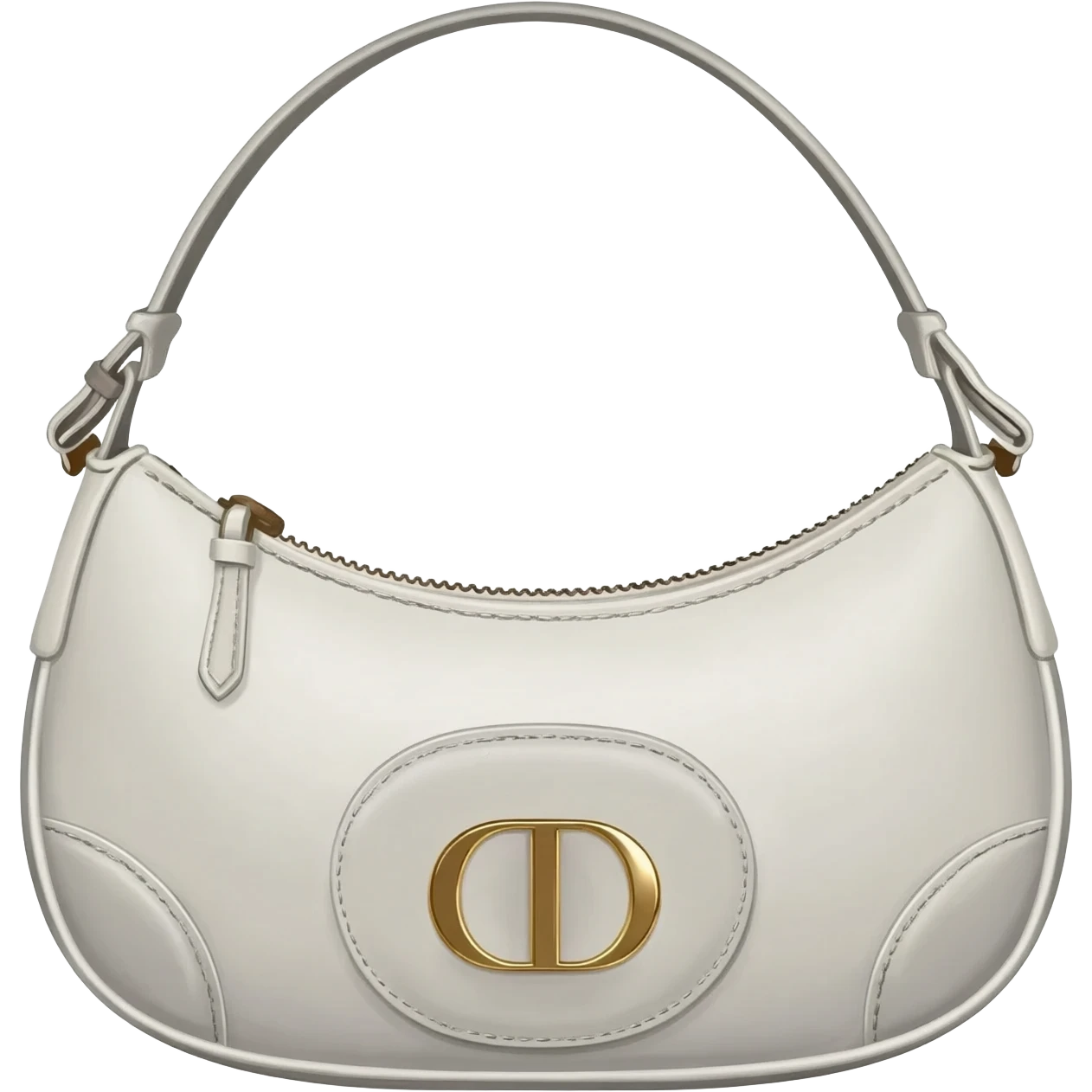 white dior printed saddle bag emoji
