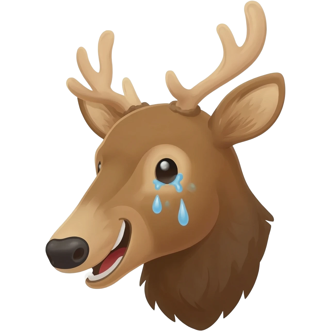 elchkopf diagonal stark lachen tränen emoji