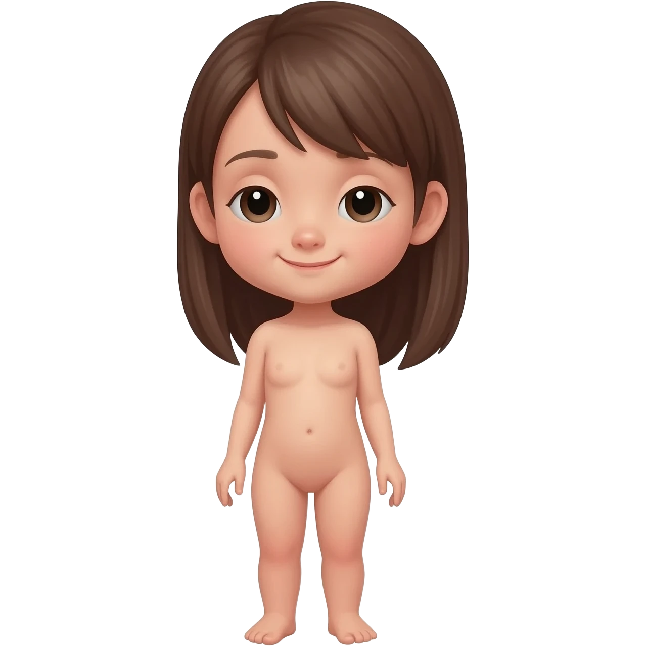 Young girl naked, without clothes emoji