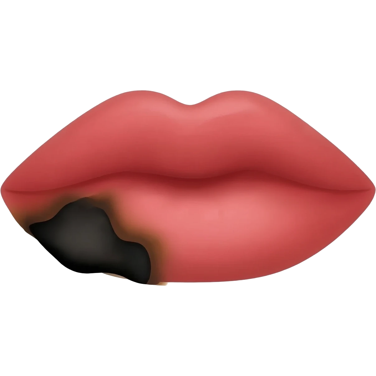 Burn on lip emoji