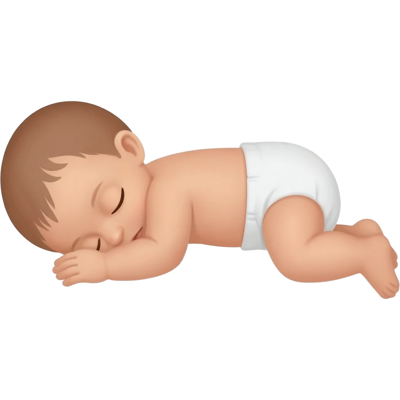 sleeping baby on its back in diaper - side view emoji