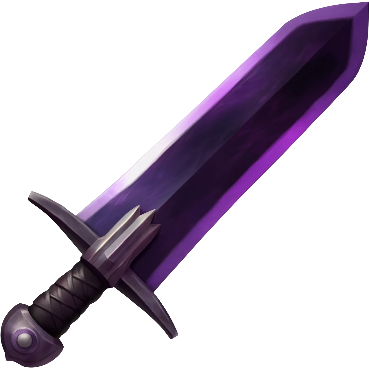 Create a dark purple obsidian sword emoji