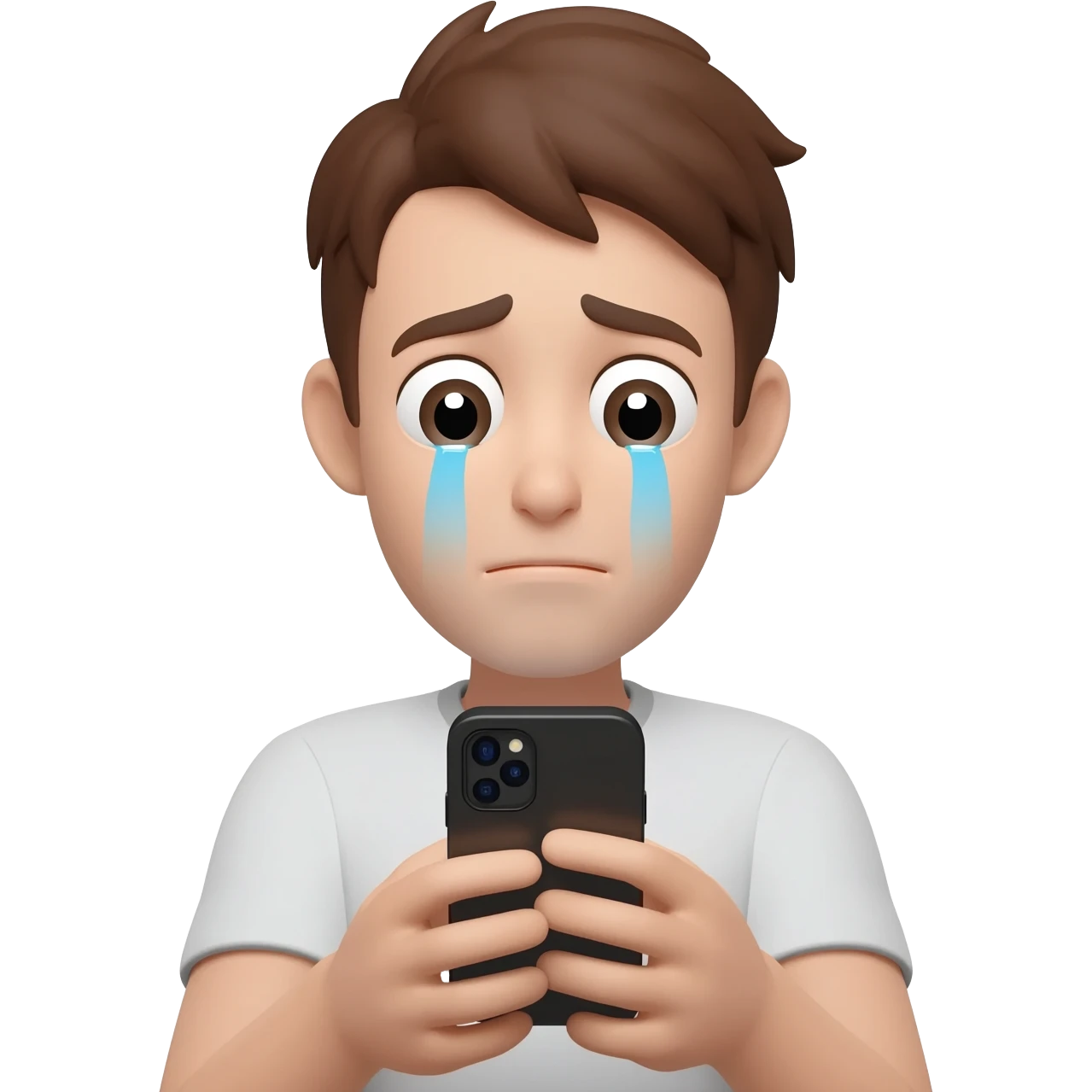 Crying face with handphone emoji