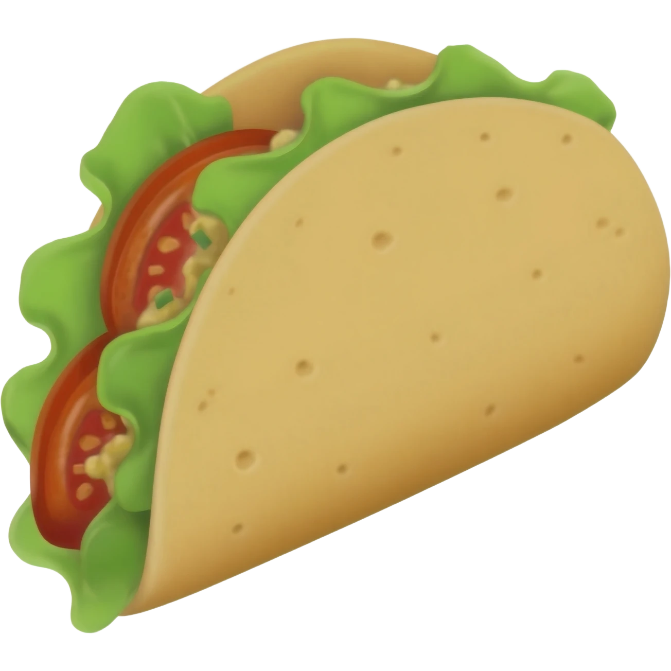 Tostada mexicana de tortilla con lechuga, tomate y aguacate tortilla extendida, no doblada tortilla abierta emoji