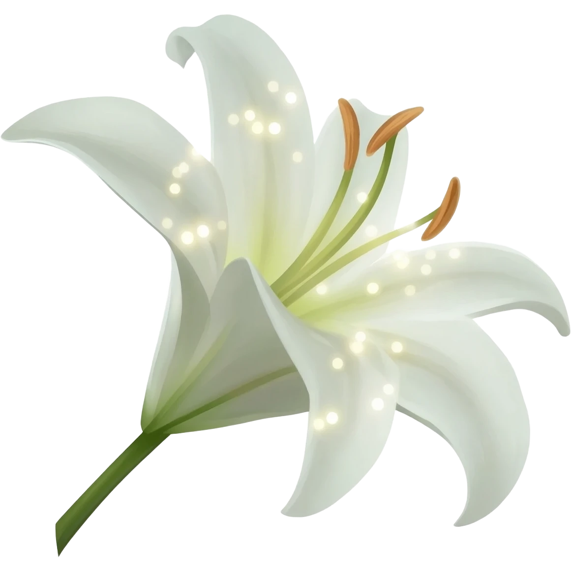5. white lily with light particles emoji