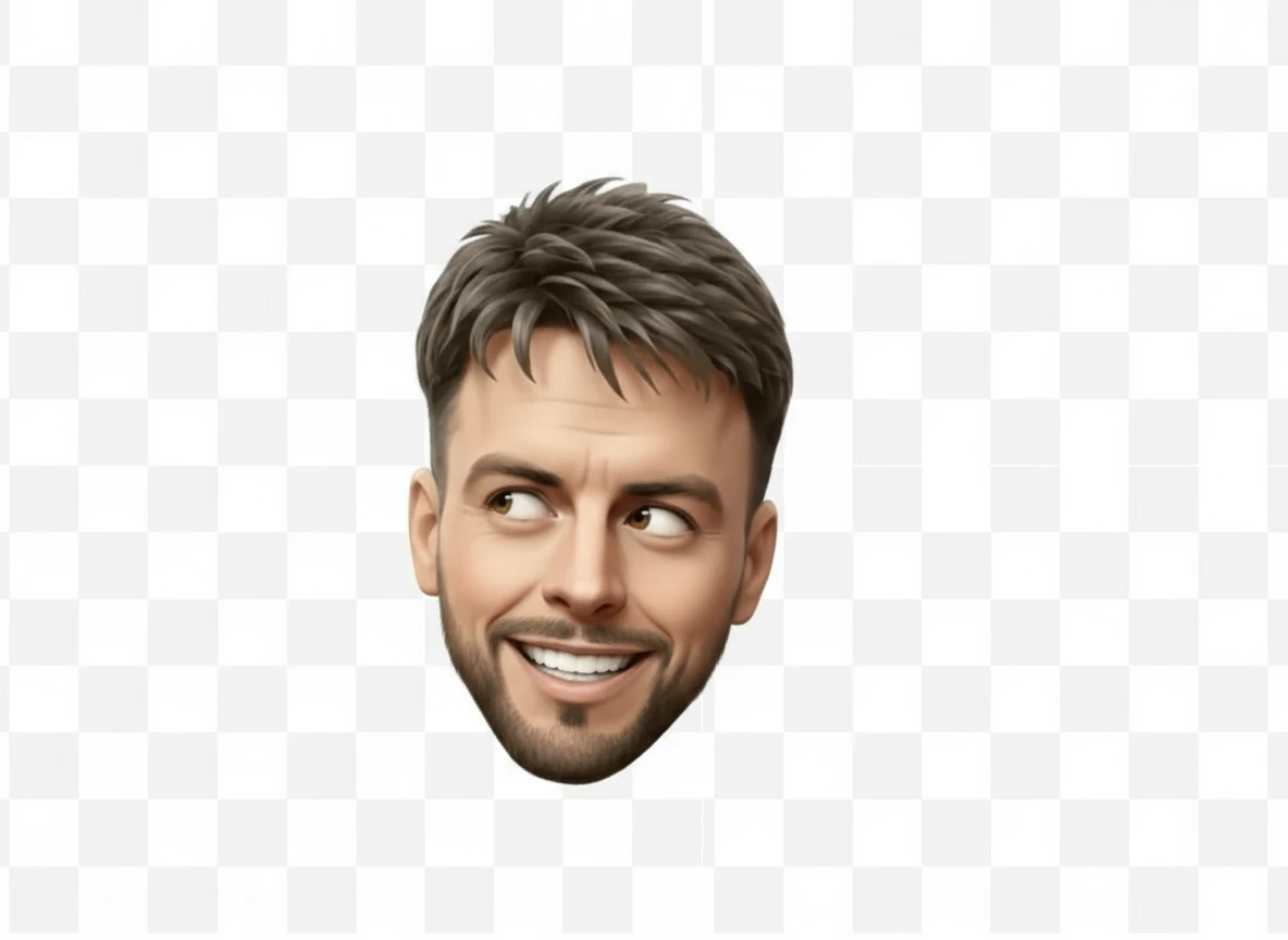 нарисуй точно такое же лицо, но глаза смотрят в противоположную сторону, без фона emoji