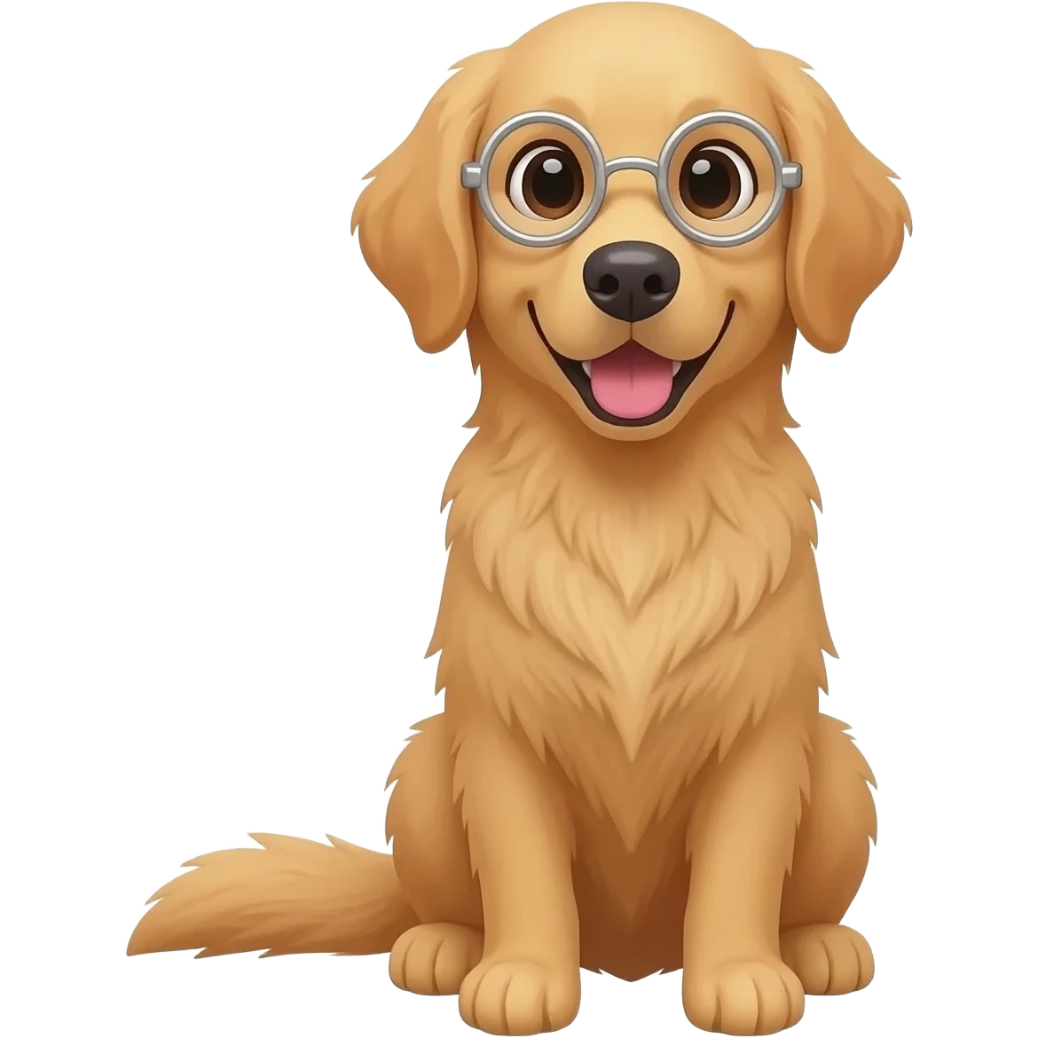 Dog wearing glasses emoji