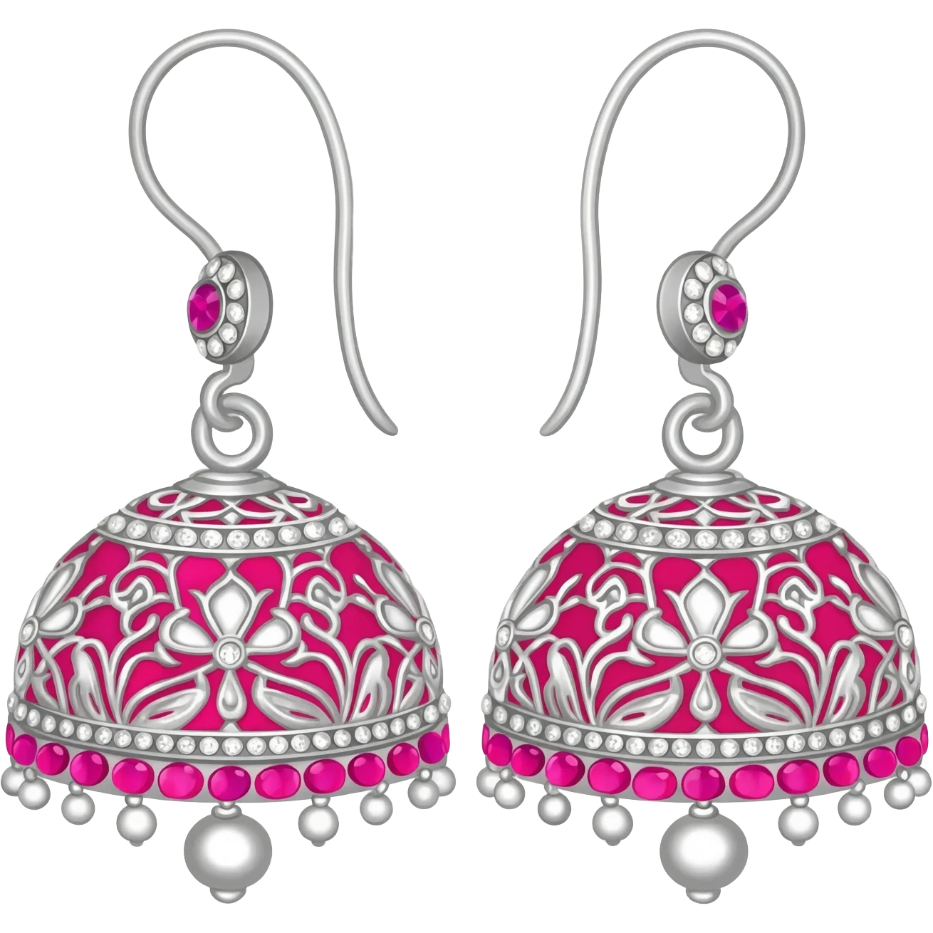 Jhumka pink+white colour with beautiful designs emoji