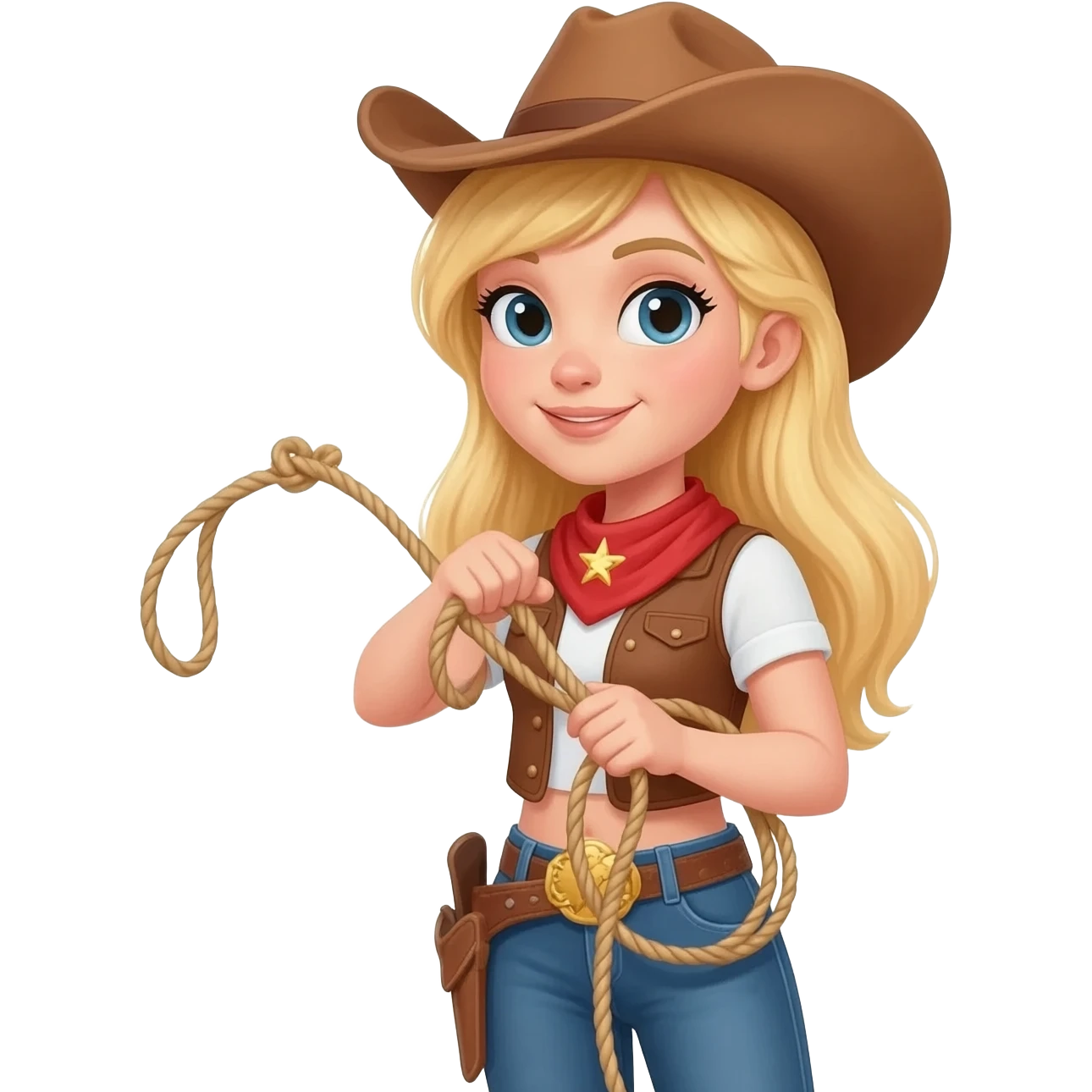 Blonde cowgirl with lasso emoji