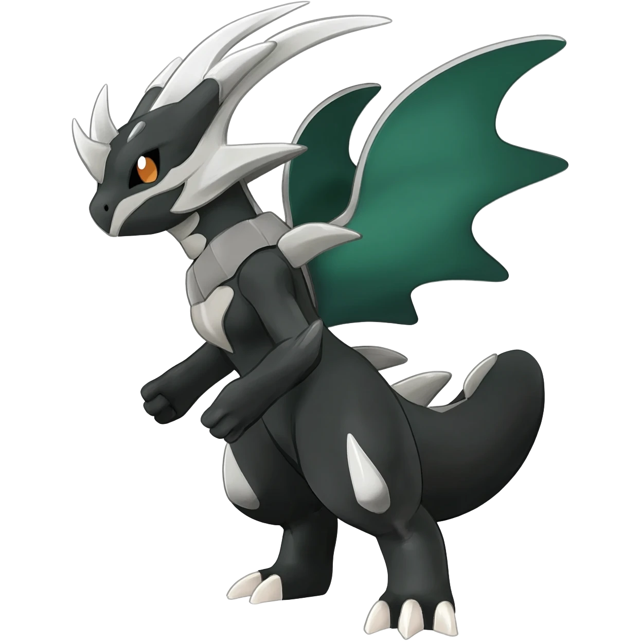 Shiny Black Grey White and Dark-Green Trico-Nargacuga-Silvally-Absol-fusion emoji