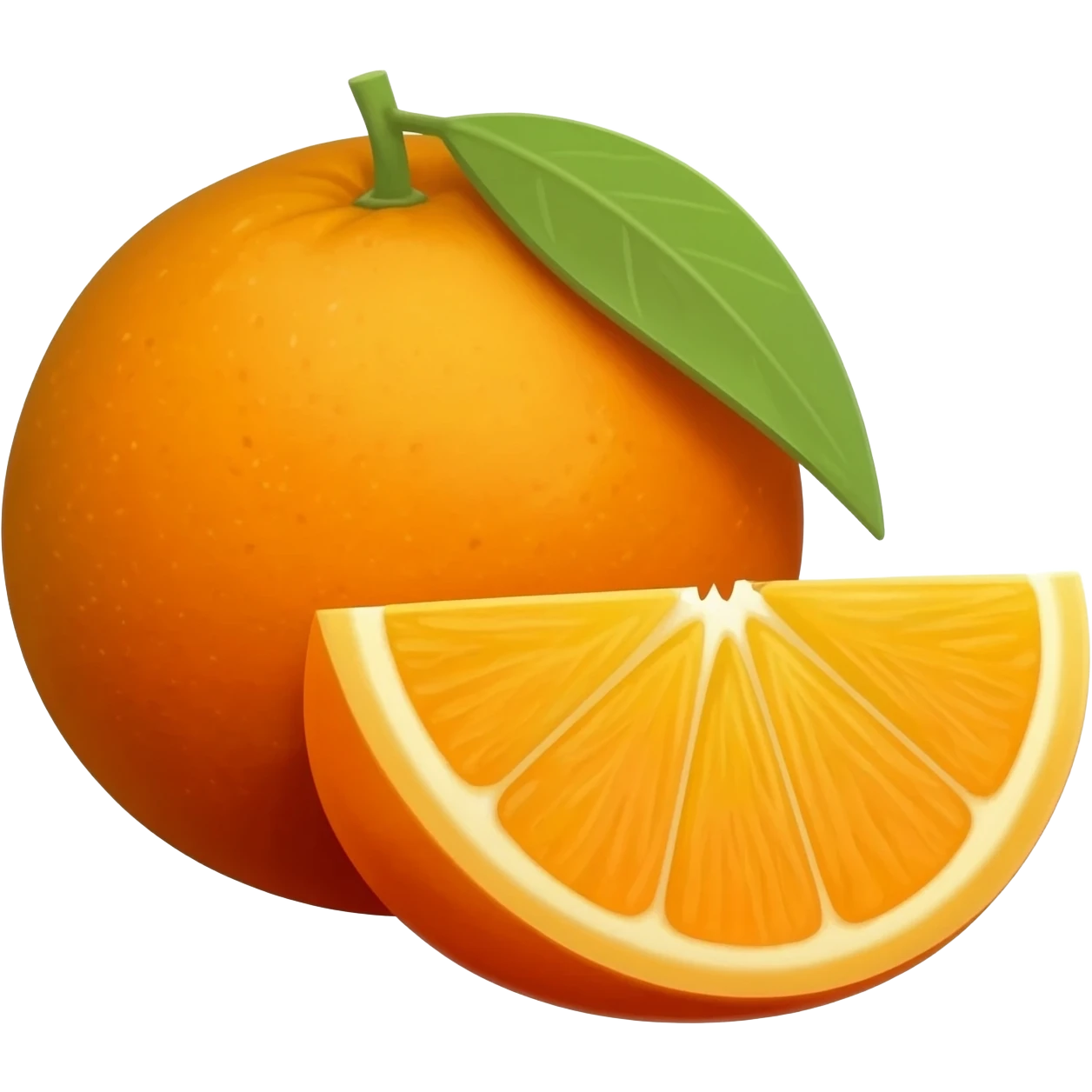 mandarine with leaf a cut tangerine lies nearbymandarine with leaf emoji