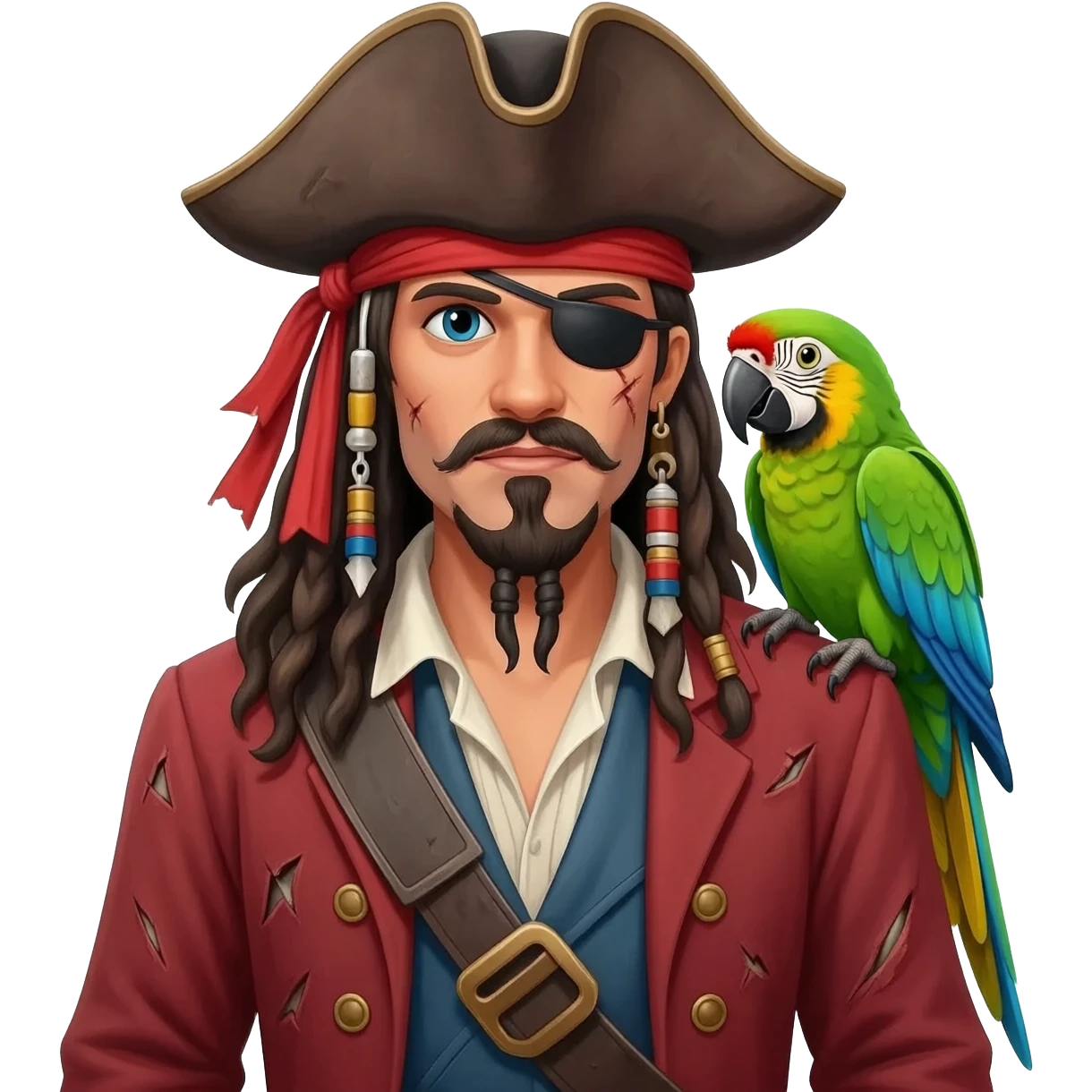 pirate and parrot emoji