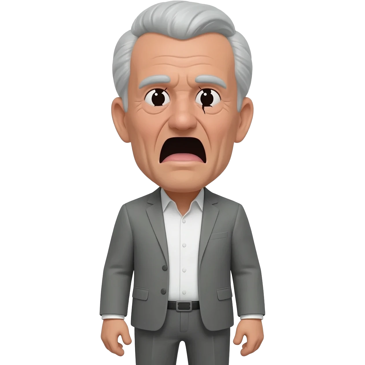 RFK Junior, a Grey haired old man with the voice of a broken robot with a wrinkly face that's "in shape" in a realistic photo style, full body emoji