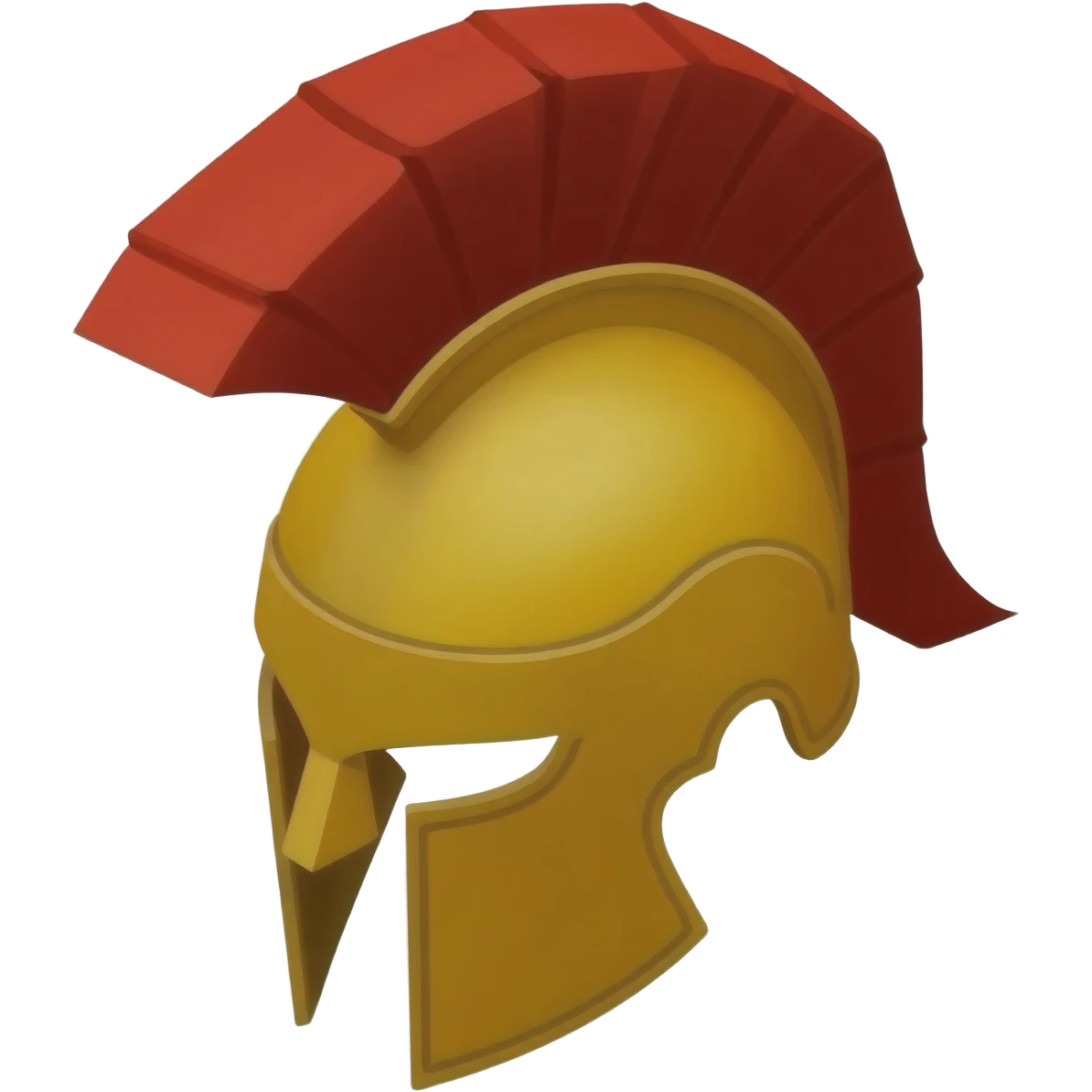 war helmet from ancient greece, tilted down right isometric kind of view, make the helmet tilt downwards a little emoji