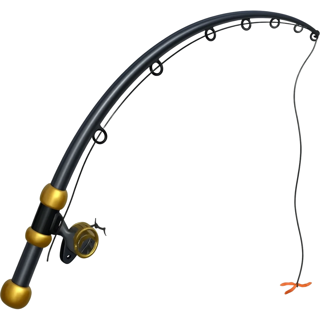 Fishing rod with a gold handle emoji