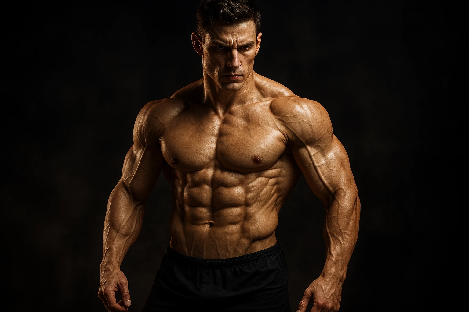 bodybuilding è lo sport simbolico della vemenza, forza, potenza, estetica, iperrealistico cinematografico 4k, l'uomo non farlo troppo tozzo, ma muscolo e slim emoji