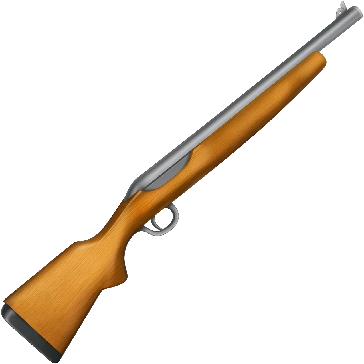Golden hunting rifle with a long silver barrel and wooden stock emoji