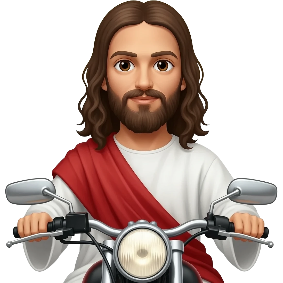Punk Jesus on a motorcycle emoji
