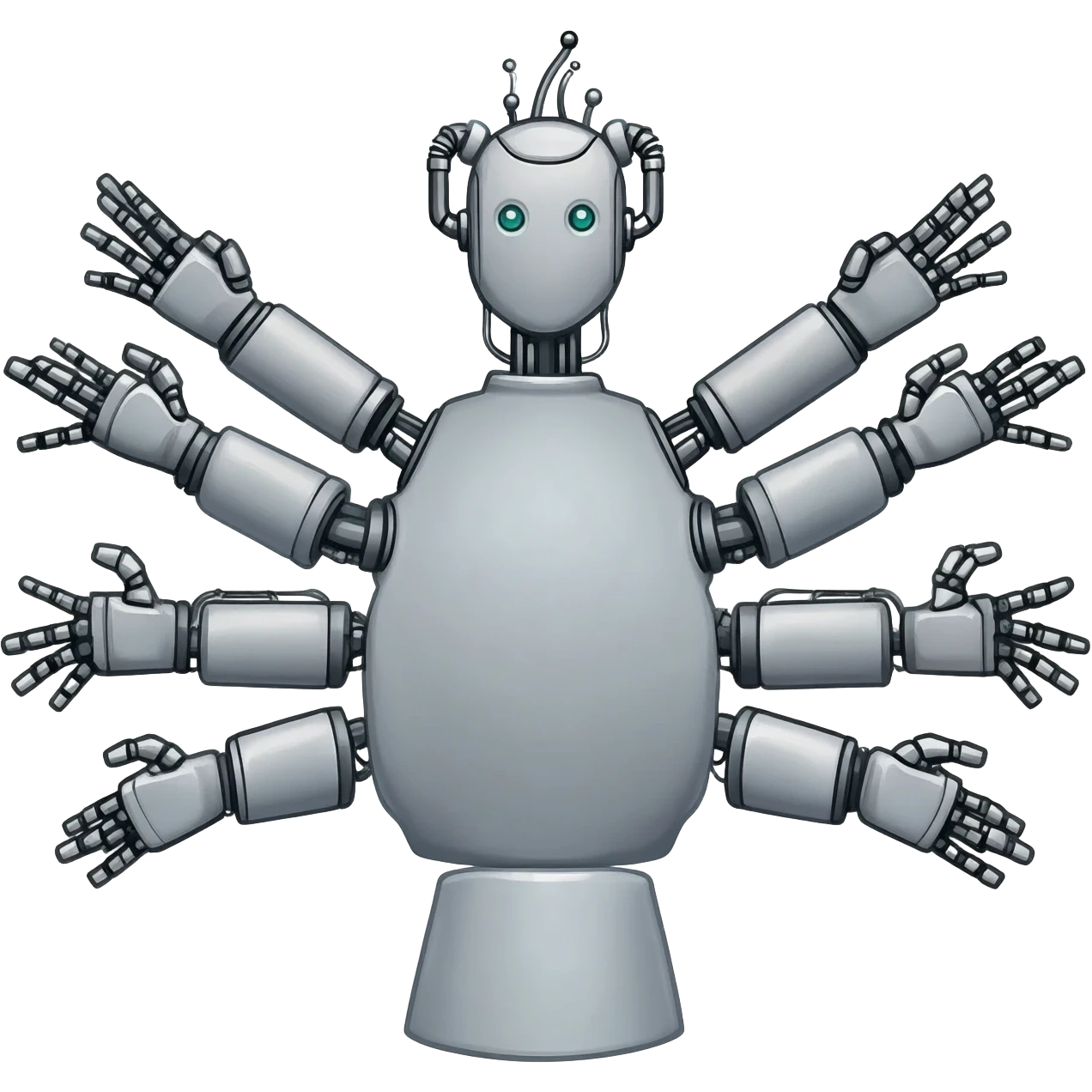 a robot having a lot of hands emoji
