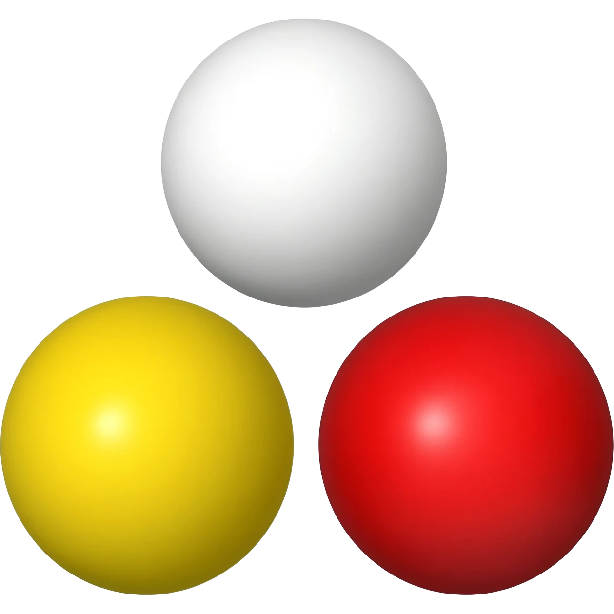 Biglie bianche gialle e rosse emoji