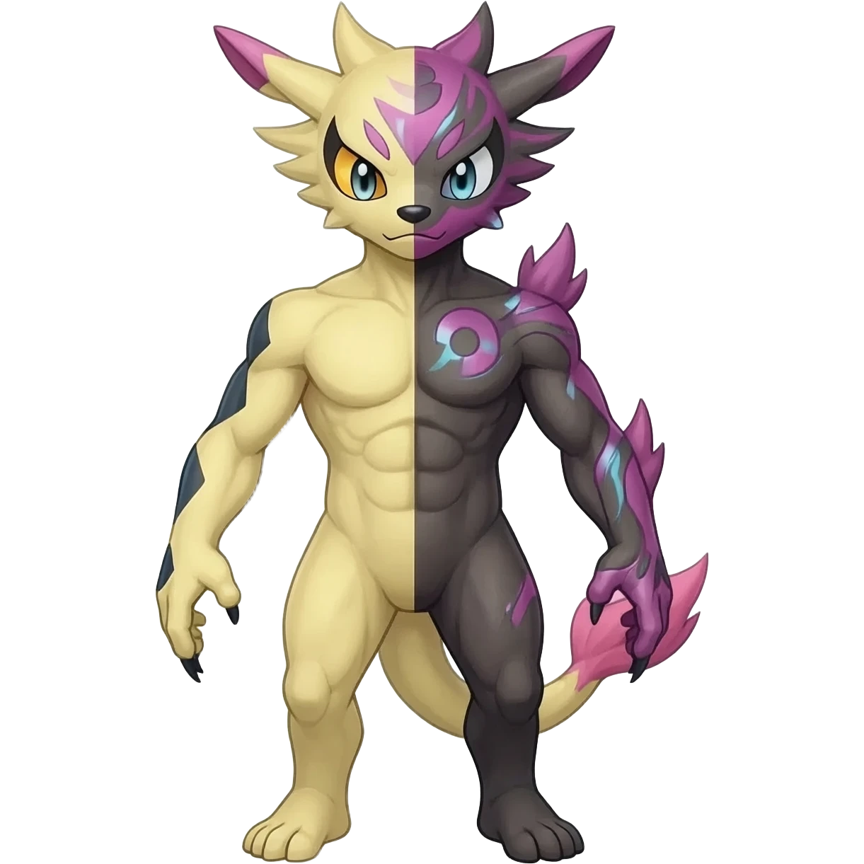 Manectric-Solgaleo-Electrike-Houndoom-Fakemon-Pokémon-Digimon-fusion-hybrid-creature  emoji