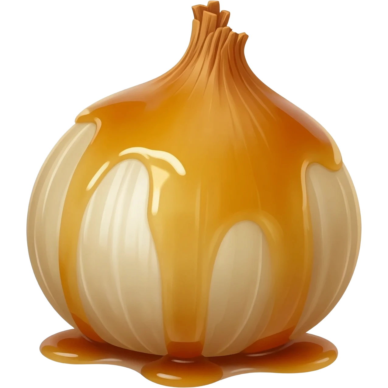 caramelized onions, golden brown soft cooked onion, food emoji, 3D style emoji