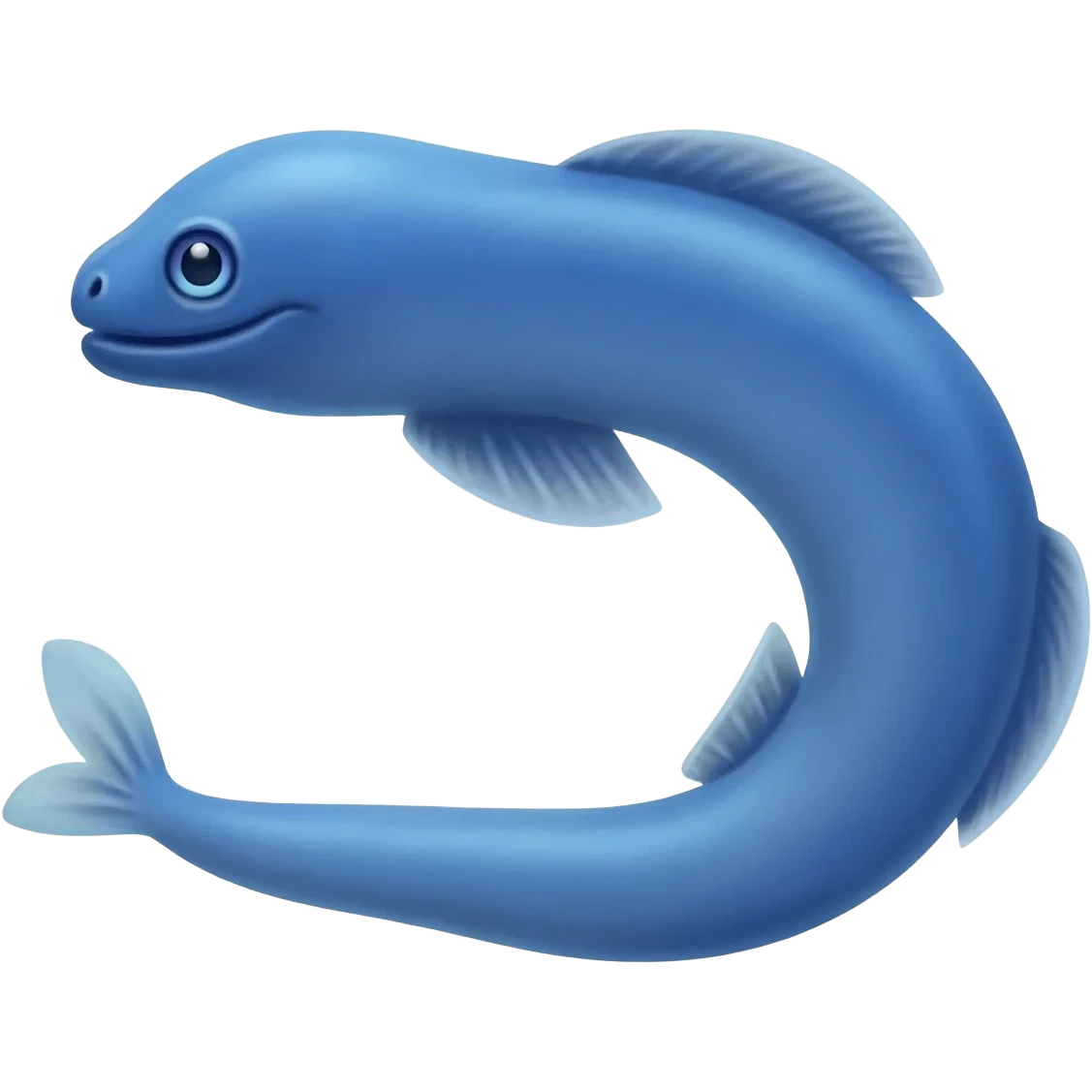 blue eel with 2 fins on each side and a long tail emoji