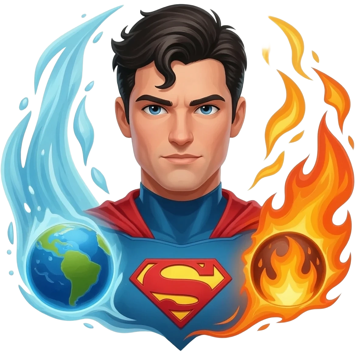 super hero male with all elemental nature powers emoji