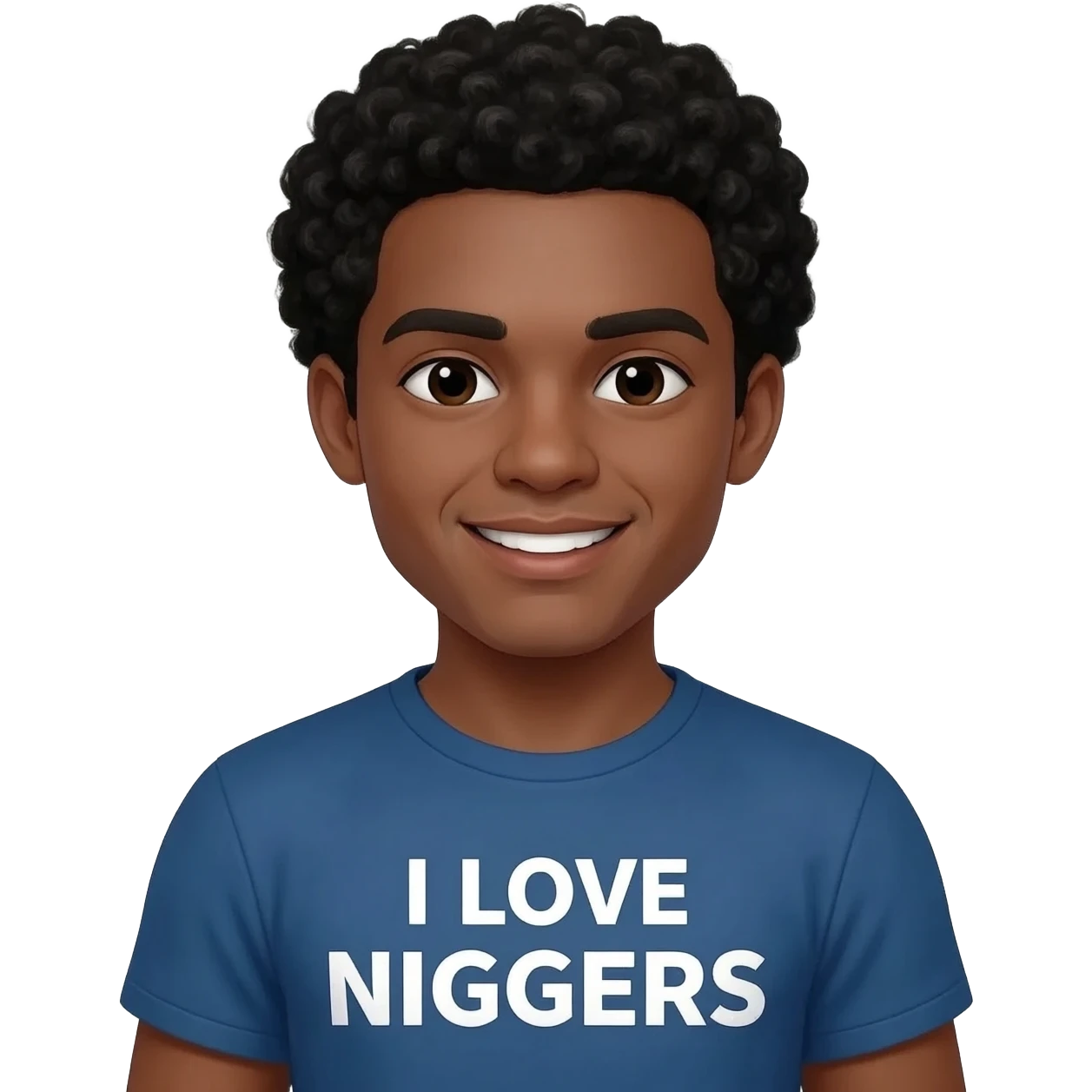 un venezolano negro con polera que diga "i LOVE NIGGERS" emoji