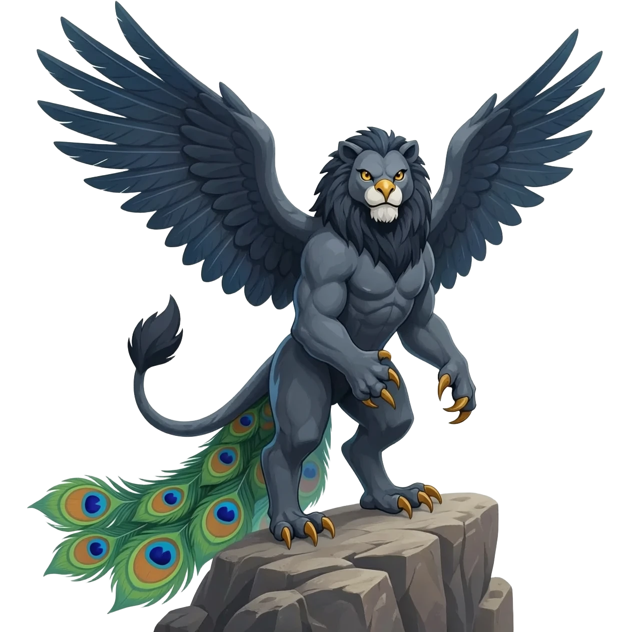 Mythological Fantasy-Peacock-Gryphon-Griffin-animal-hybrid-creature emoji