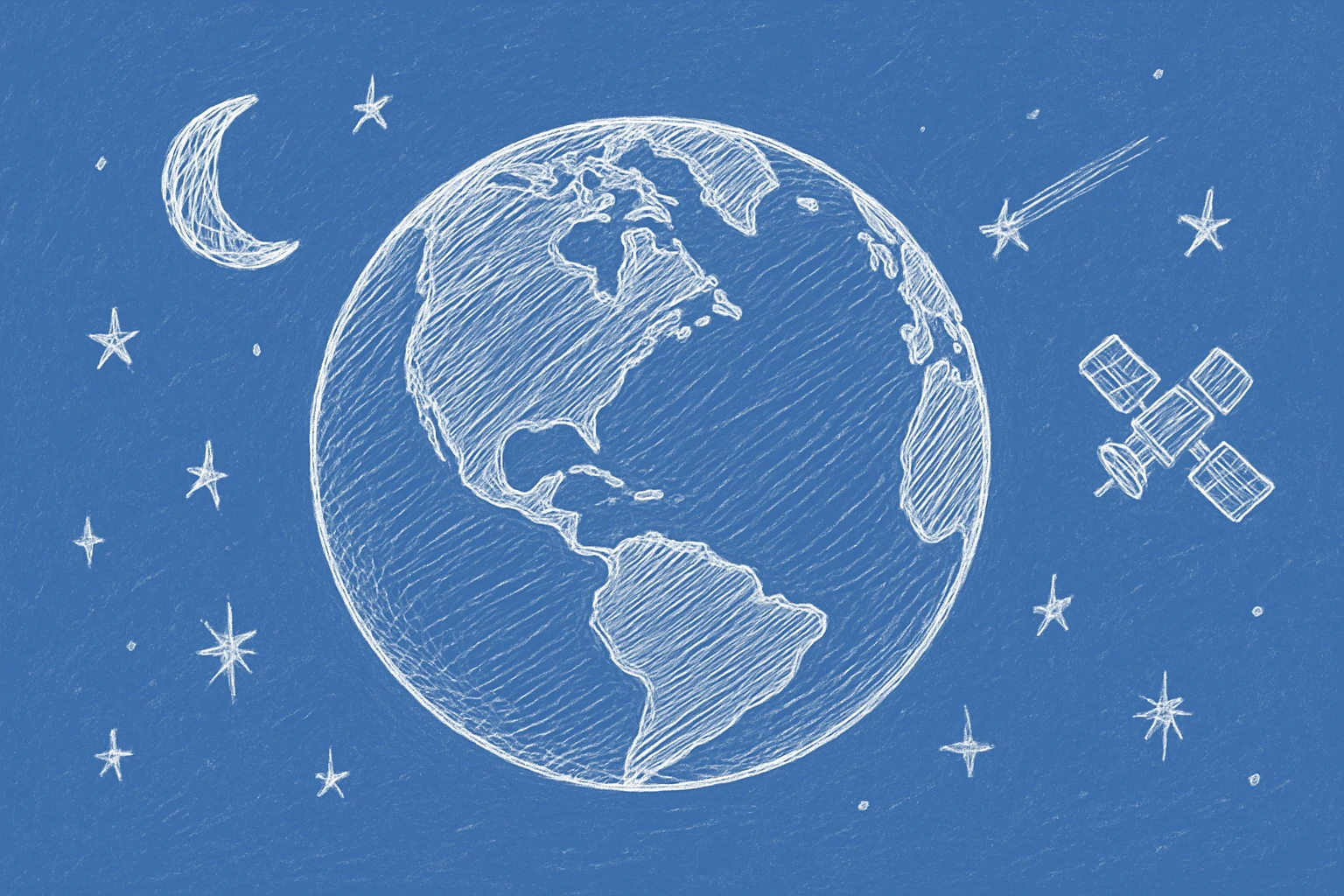 Create a header size 1200 x 800 that uses this image, but make it a white sketch, with a blue background, like the 2nd image emoji
