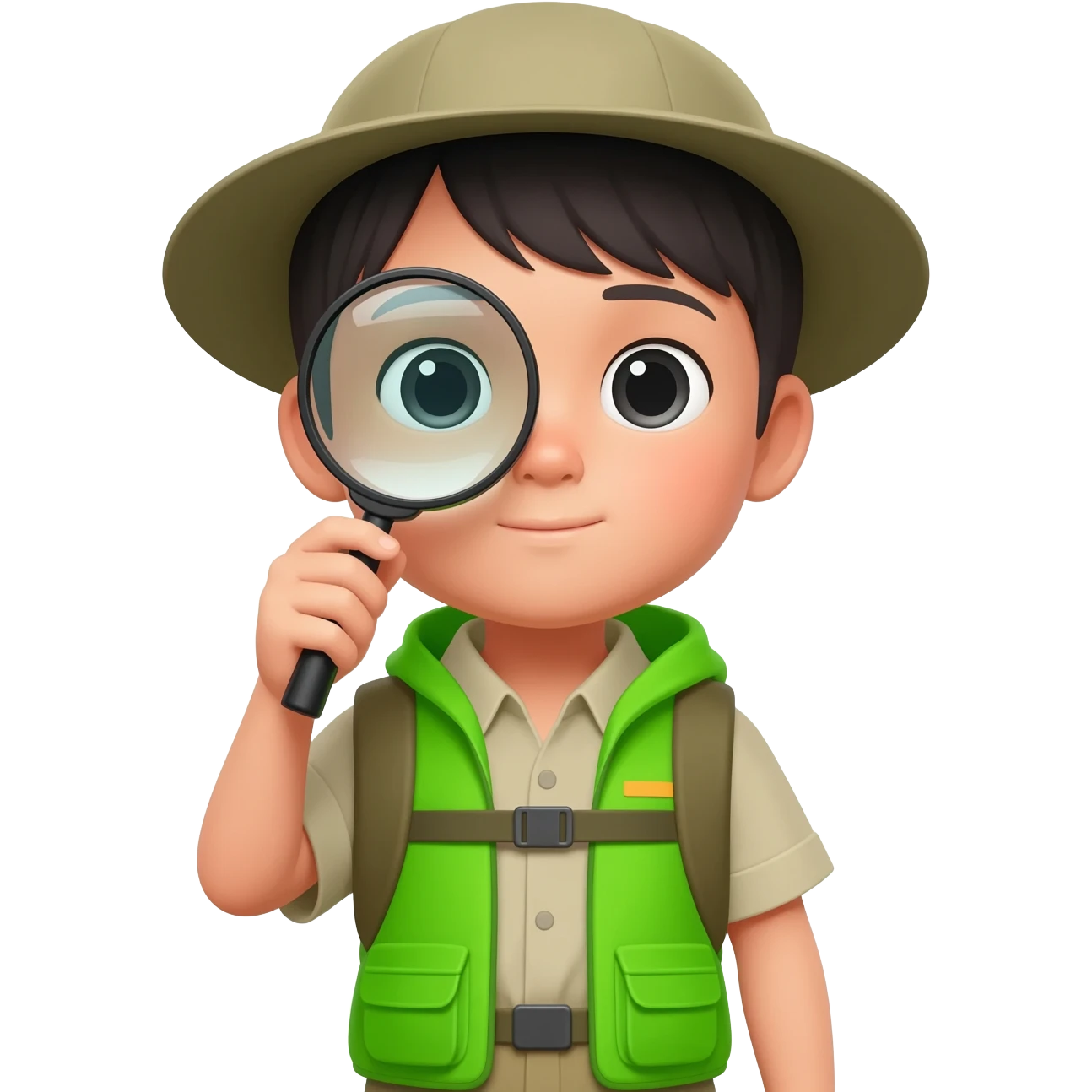 active asian kid explorer emoji