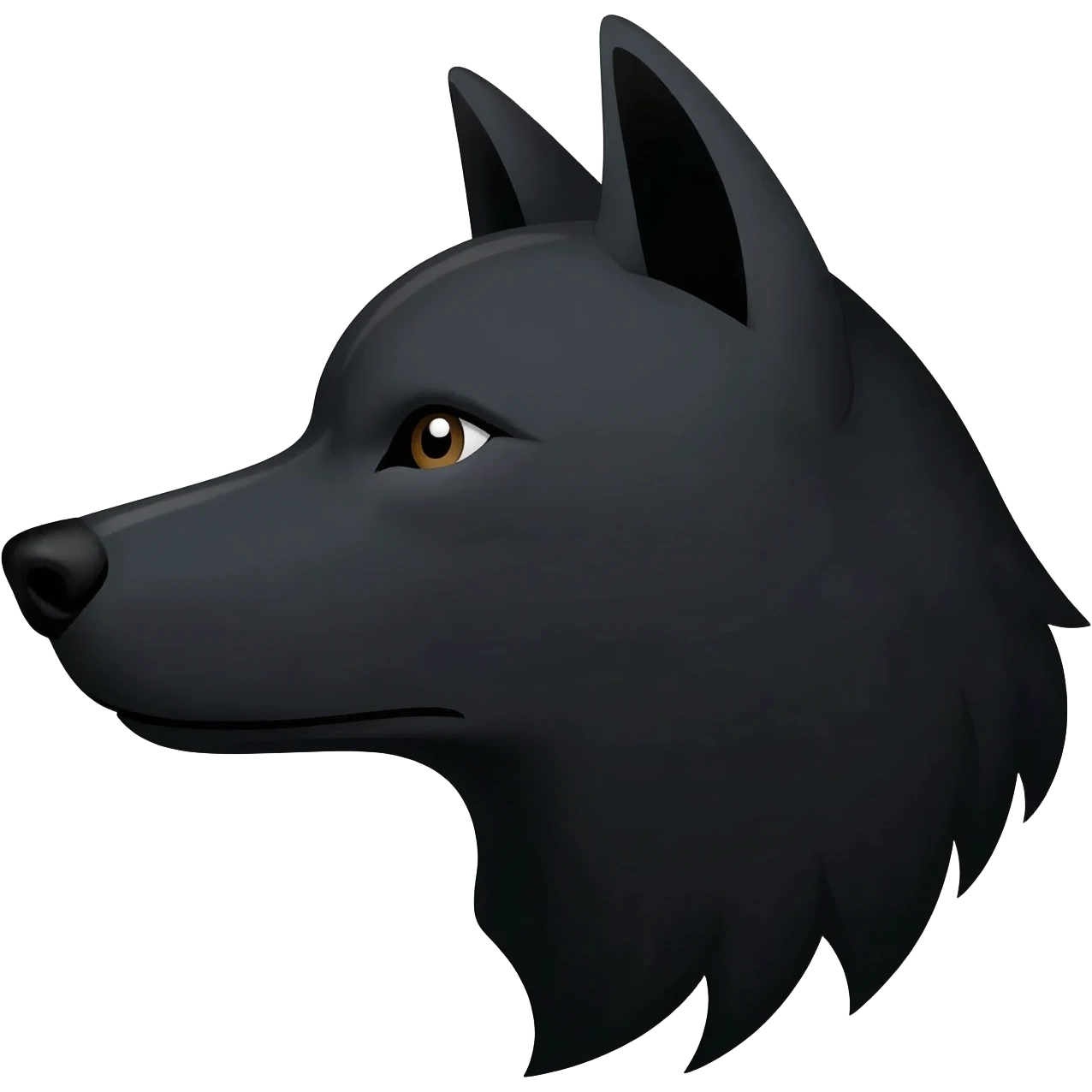 black head of wold side eye emoji