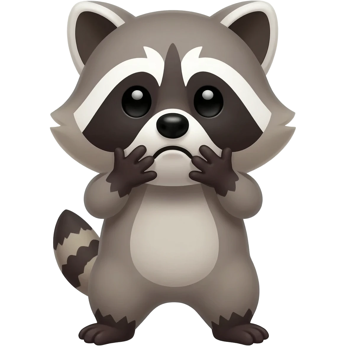 Cute Racoon gets choked by hands at the neck emoji