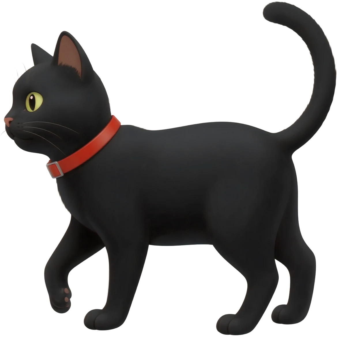 Black cat with red collar emoji