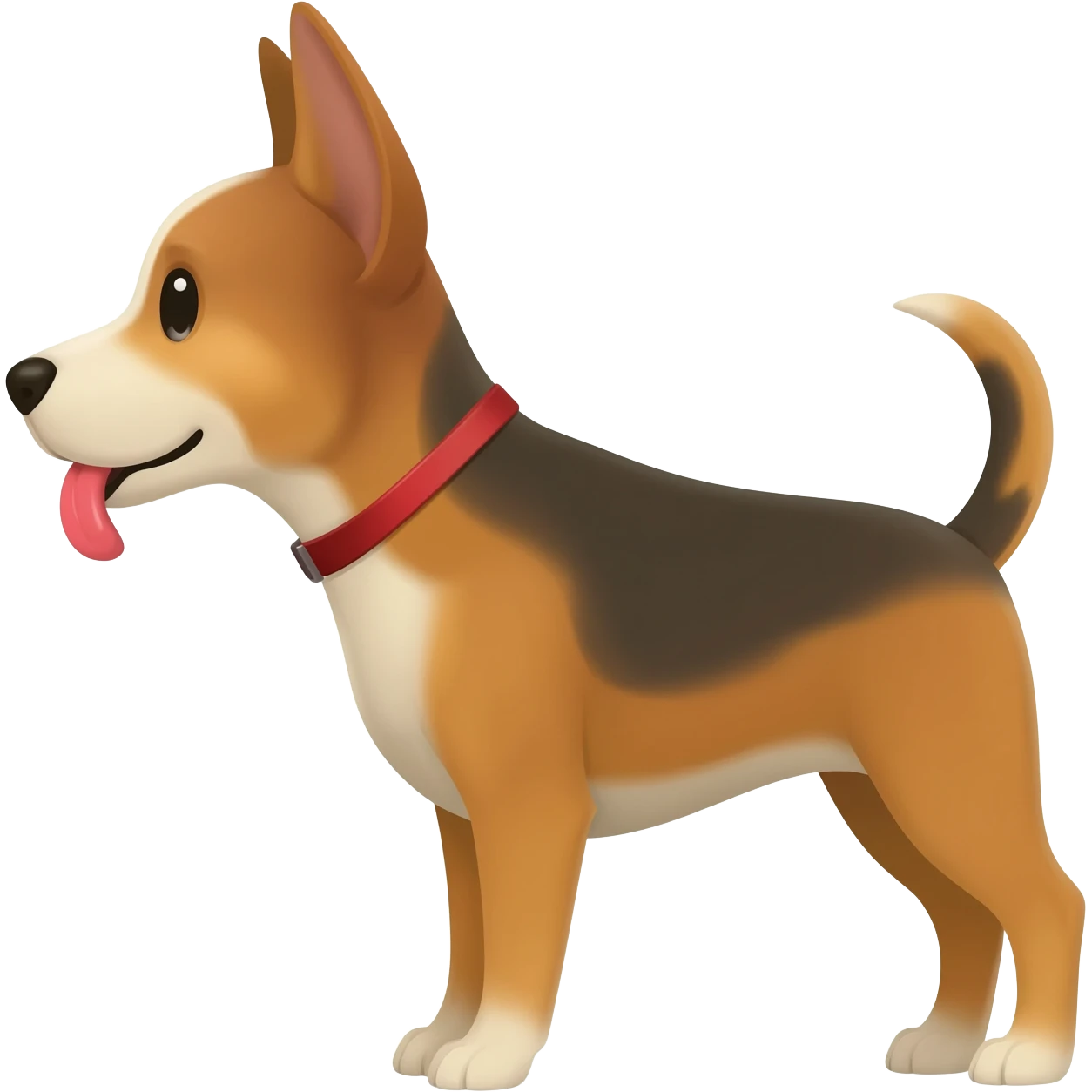 dog with tounge out licking sideways, sideview emoji