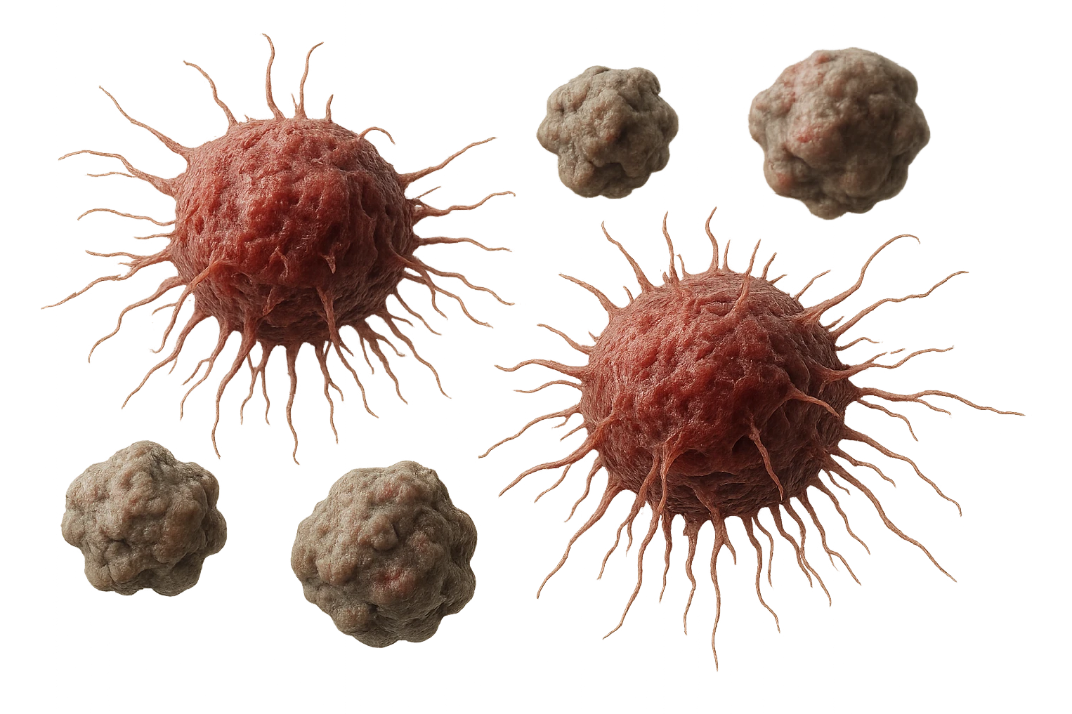 cellule umane anatomiche tumorali e deformi fluttuano in aria,+ iperrealistico 4k emoji