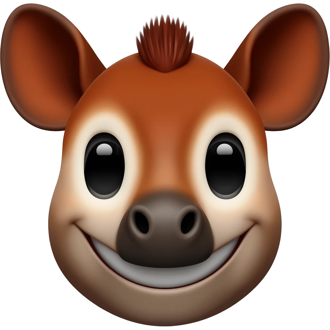 an emoji of an okapi smiling emoji