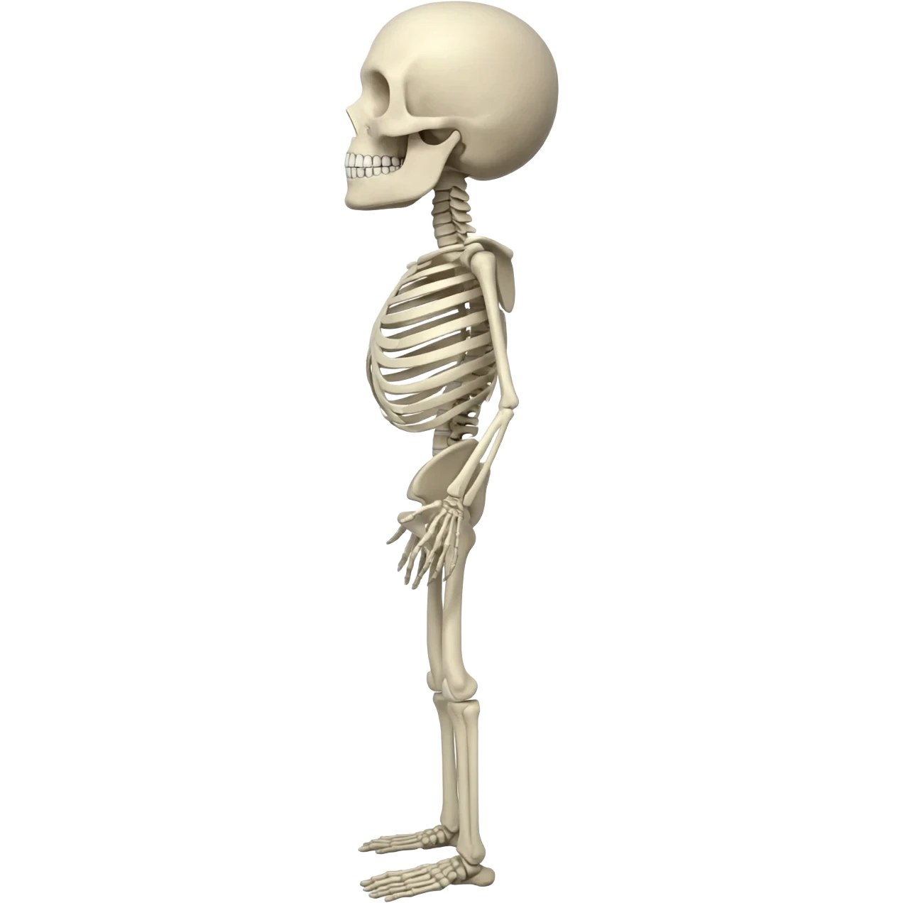 Esqueleto cuerpo completo, postura lateral emoji