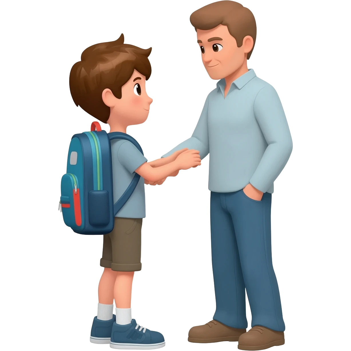 нарисуй как парень забирает мешок у отца  emoji