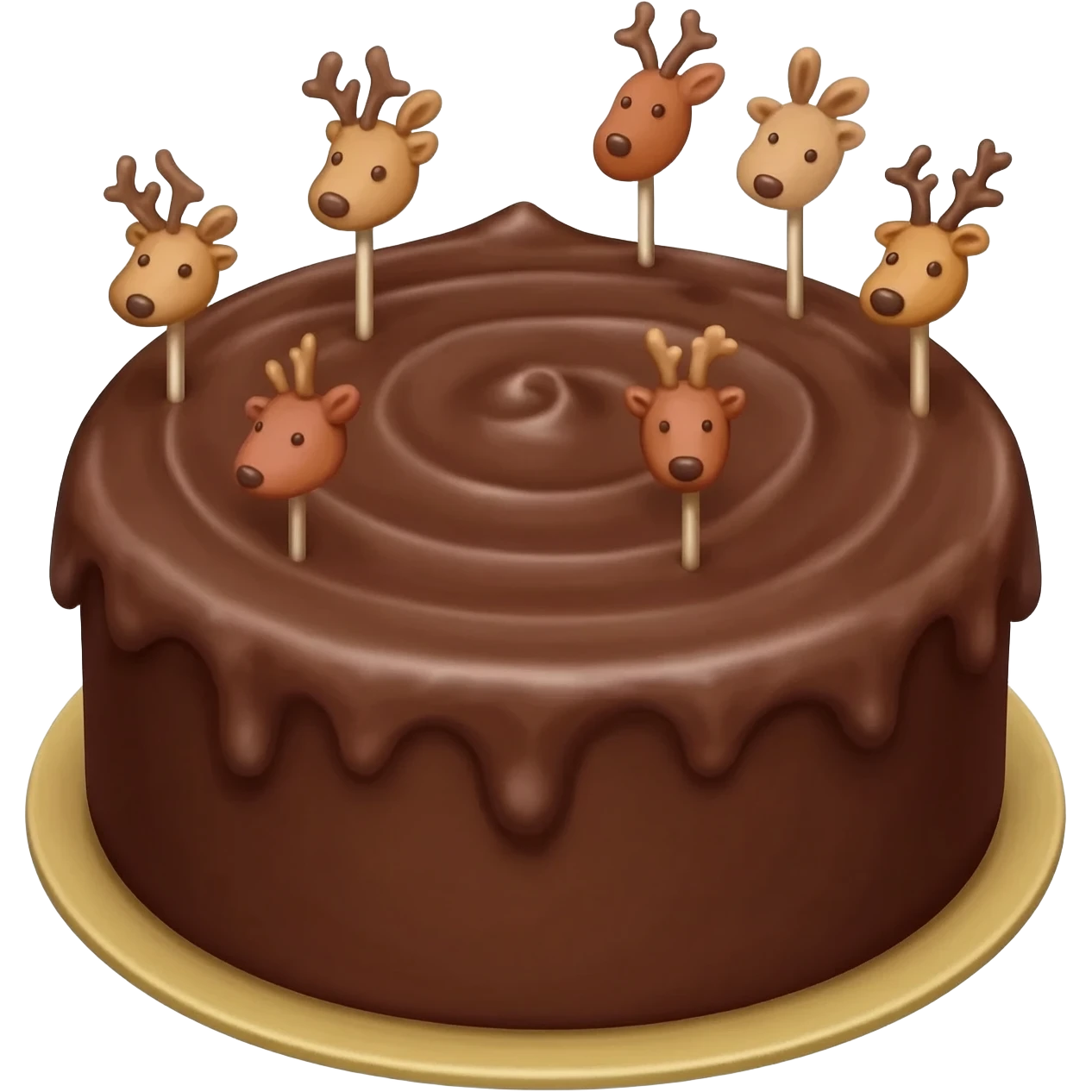 Chocolate cake with reindeer ears emoji
