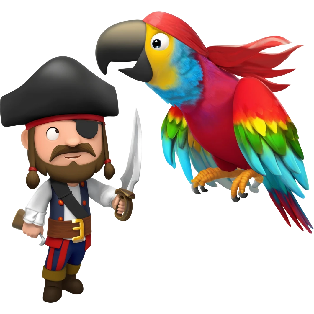 pirate and parrot emoji