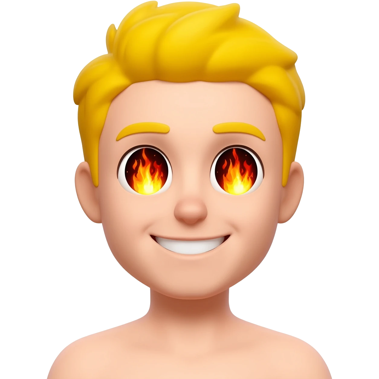 a emoji iphone happy and fire eyes yellow emoji