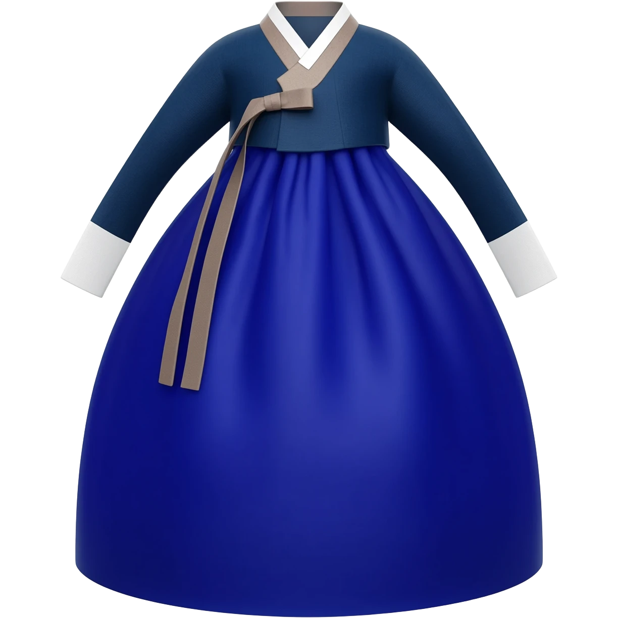 I said hanbok in Navy rich royal blue shade & No other color added. But in emoji, i said (No face showing, just the hanbok) please! emoji