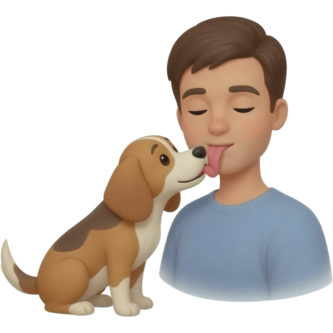 dog licking its owner emoji