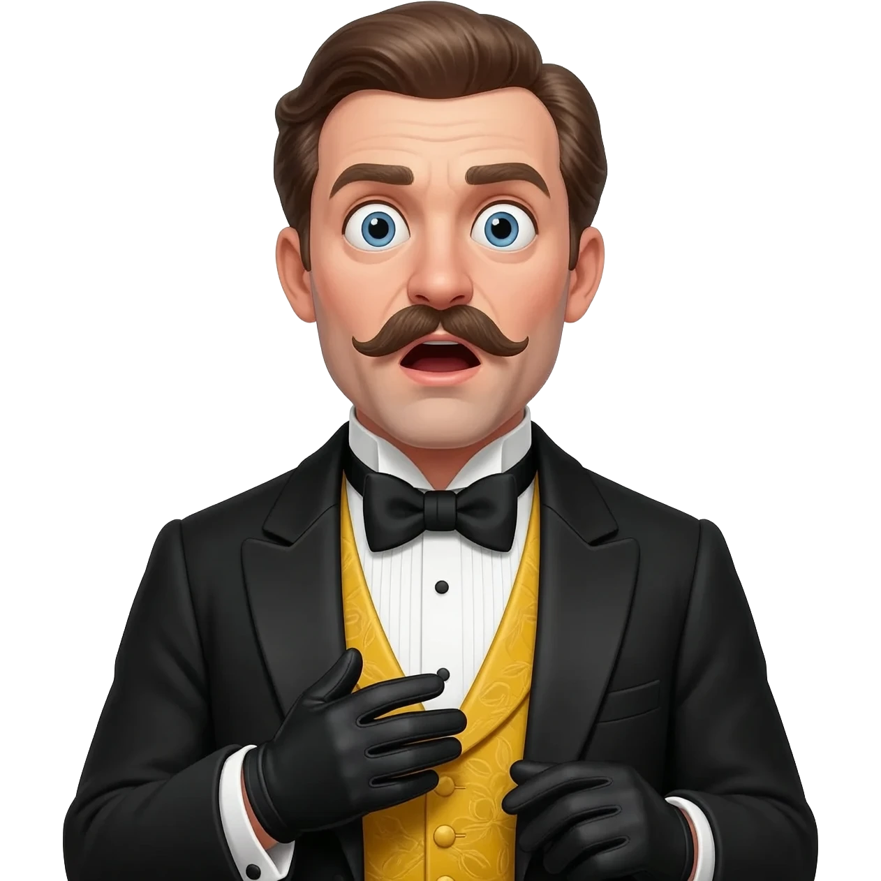 Shocked snob man from 1900 emoji
