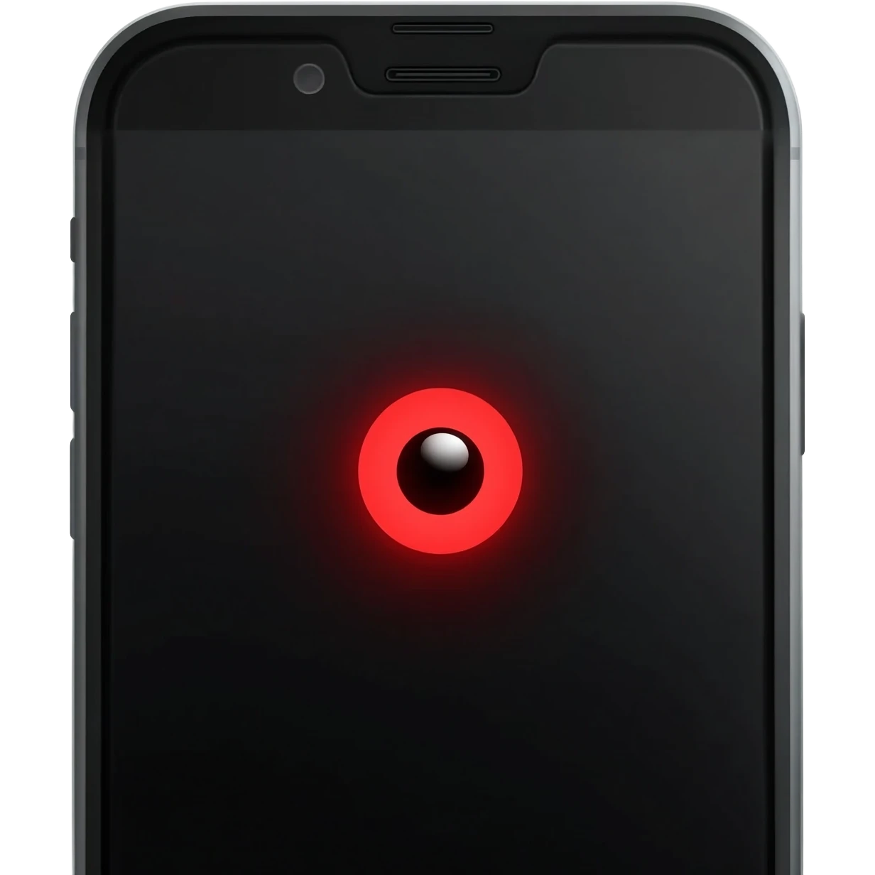 A phone with 1 x red terminator eye emoji