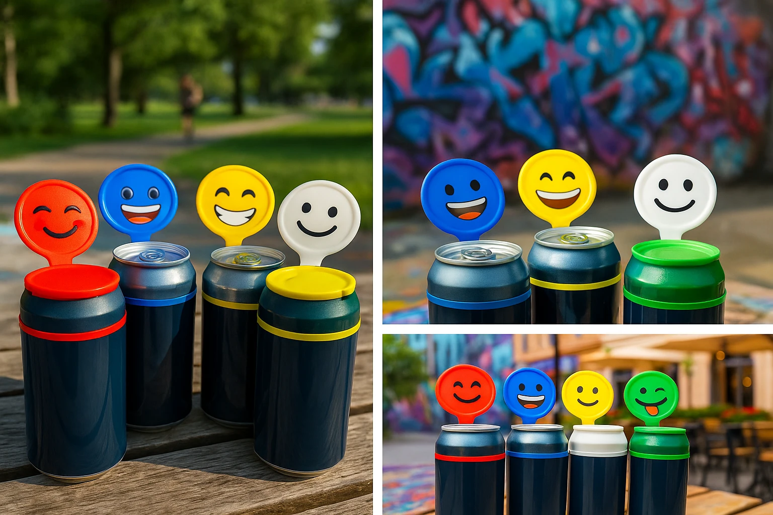 Rakj a kupakokra emoji-kat, smiley-kat, megváltoztathatod a háttereket. valósághű legyen a kép, 1000x600px méretű legyen. fiatal, dinamikusfotókat készíts! emoji