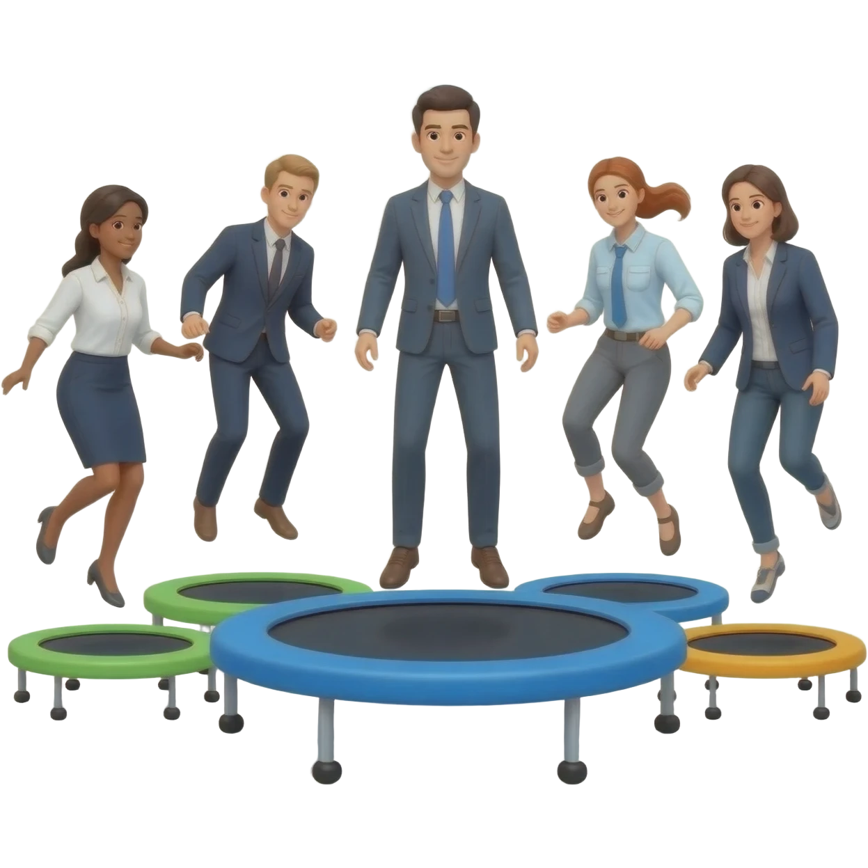 work meetings on trampolines emoji