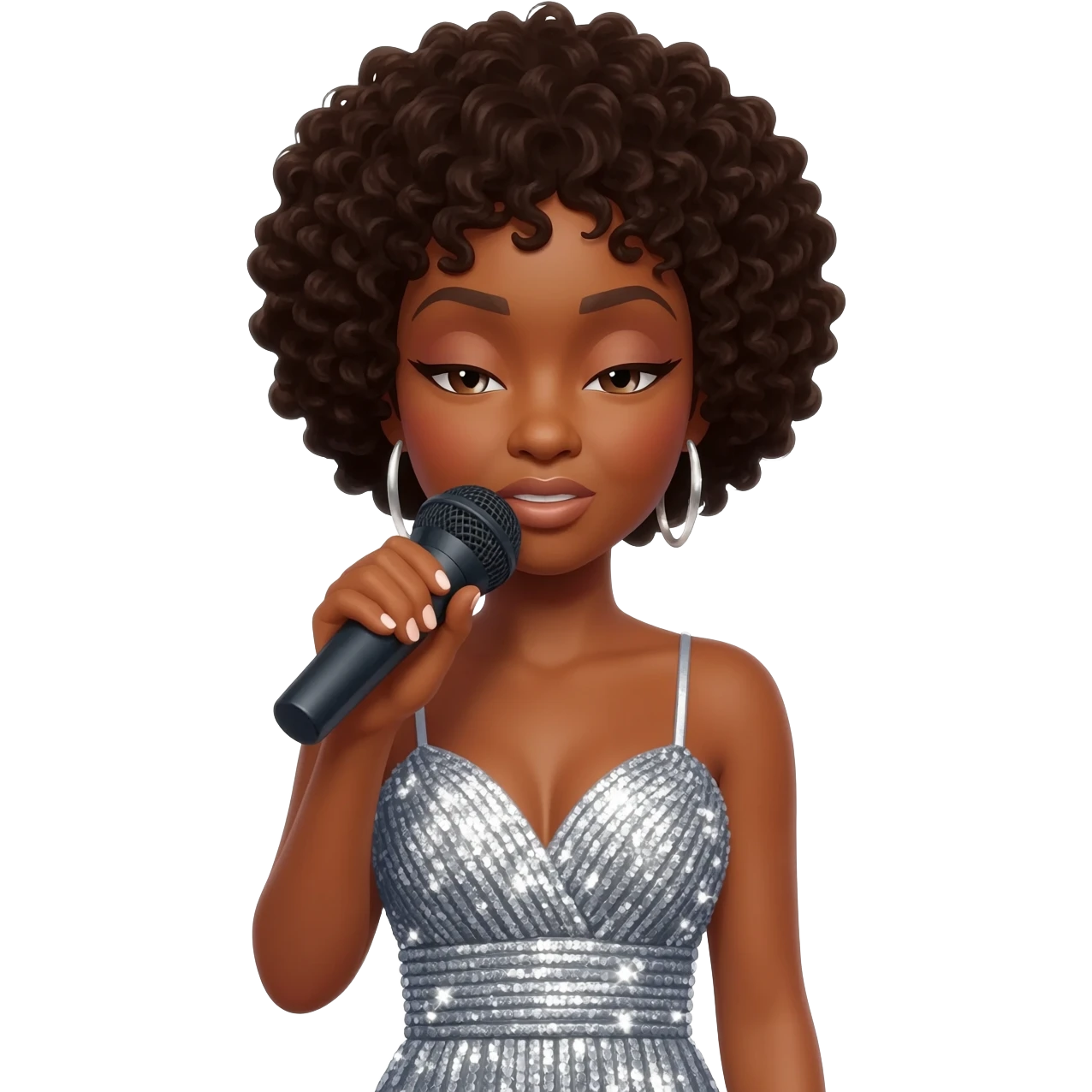 Gonemili Grace chante avec un micro en main emoji